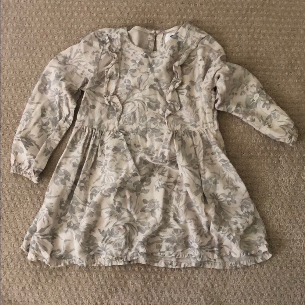 Old Navy Girls Neutral Floral Dress, 4T, Ivory